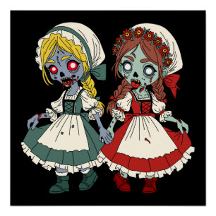 Poster Blanche-Neige et Rose-Rouge zombies