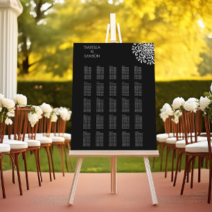 Poster Blancs blancs sur le tableau de sièges Black Flour