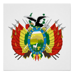 Poster Blason national de la Bolivie symbole emblème drap
