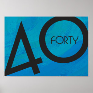 Poster Bleu 40 Décennie Anniversaire