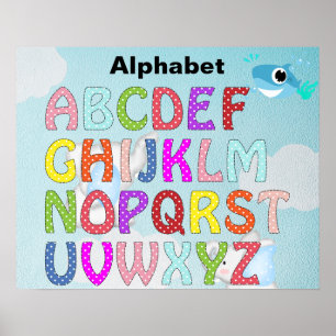 Poster bleu alphabet