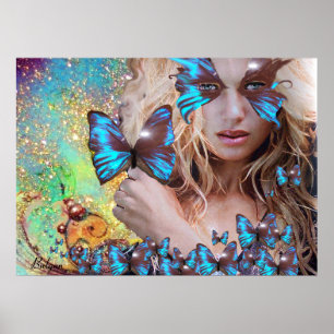 POSTER BLEU BUTTERFLY