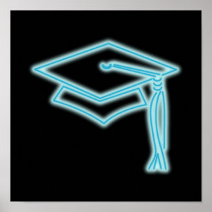Poster bleu clair du Casquette Neon Grad