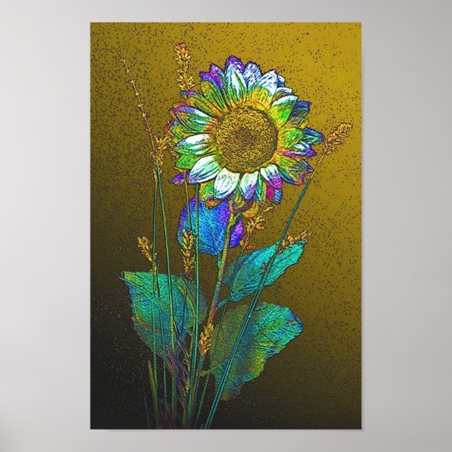 Poster bleu clair sur jaune (Devant)