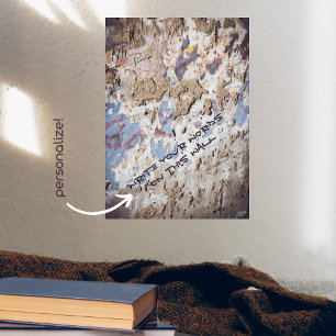 poster bleu et beige Abstrait (mur fissuré)