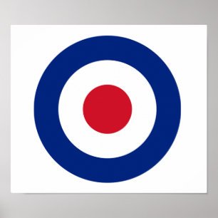 Poster bleu et blanc MOD Cadeaux MOD