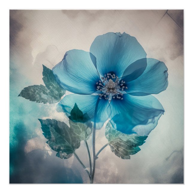 Poster Bleu éthérée (Devant)