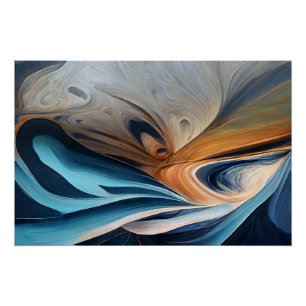 Poster Bleu fluide