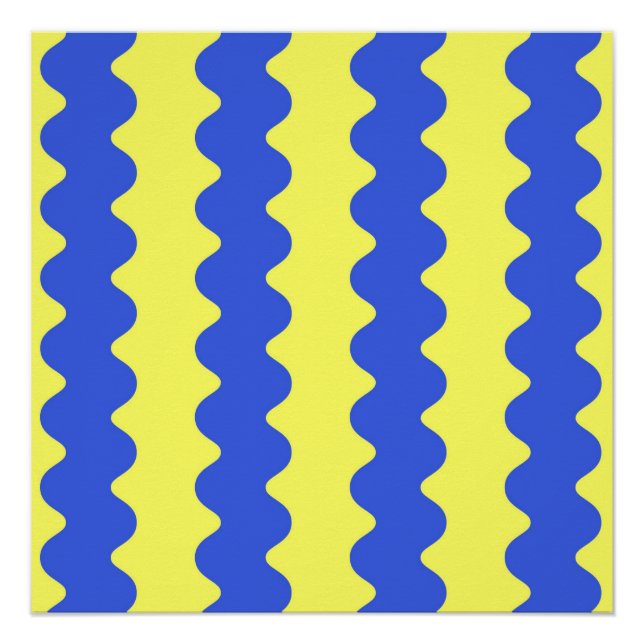 Poster Bleu Lime Wavy Stripe Bold Wall Art Accent (Devant)
