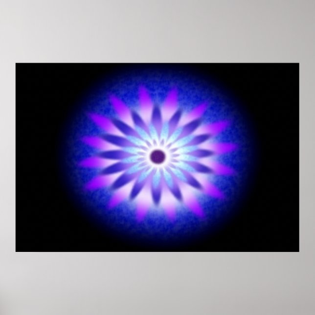 Poster bleu Mandala (Devant)