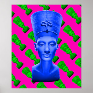 Poster bleu Nefertiti