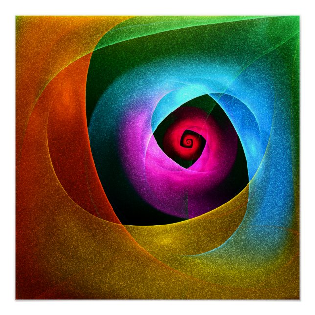 Poster Bleu orange rose moderne Art Abstrait Motif #24 (Devant)
