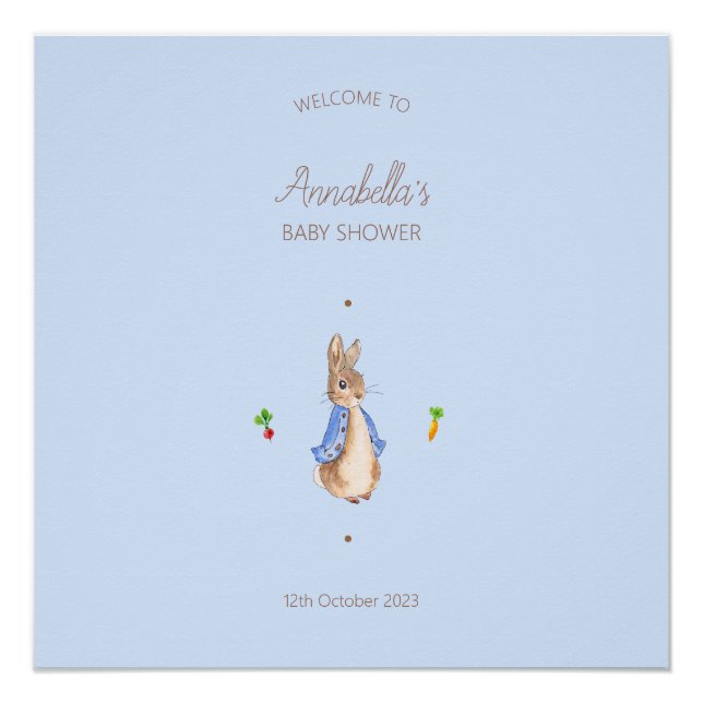 Poster Bleu Pierre le lapin (Devant)