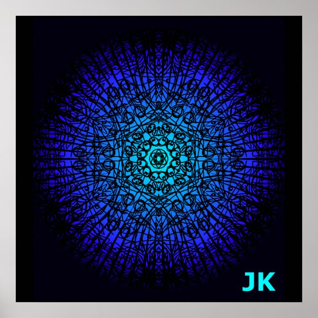 Poster Bleu rayonnant (Devant)