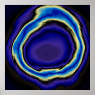 Poster Bleu spirale abstraite peinture acrylique