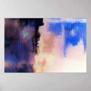 Poster Bleu violet Art Abstrait moderne Imprimer : Affich