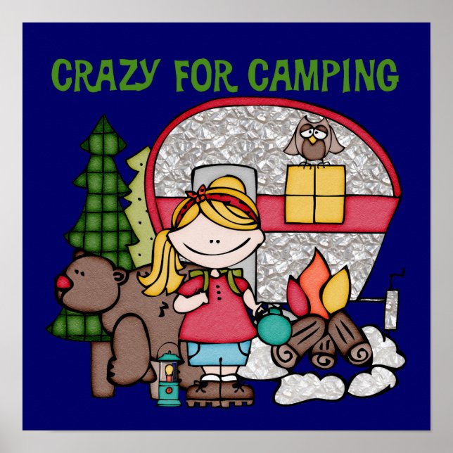 Poster Blond Girl Crazy Pour Camping (Devant)
