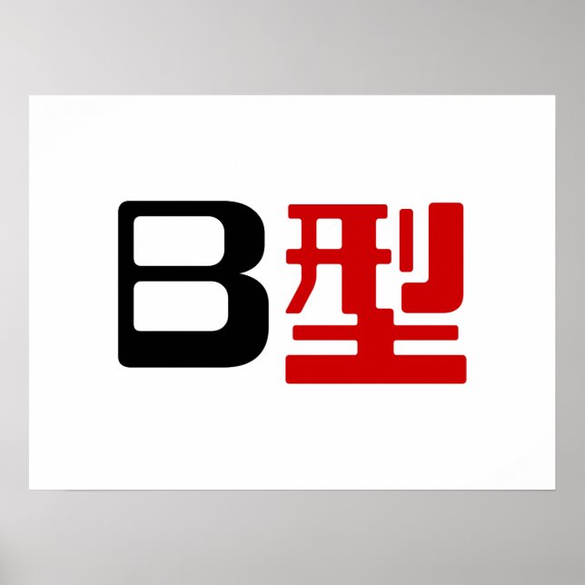 Poster Blood Group B Japanese Kanji (Devant)