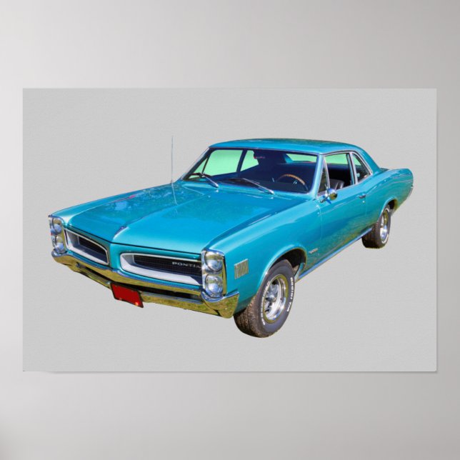 Poster Blue 1966 Pontiac Le Mans Muscle Car (Devant)
