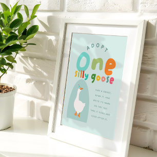 Poster Blue Adopter One Silly Goose Boys 1er Anniversaire