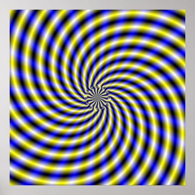 Poster Blue and Yellow Swirl (Devant)