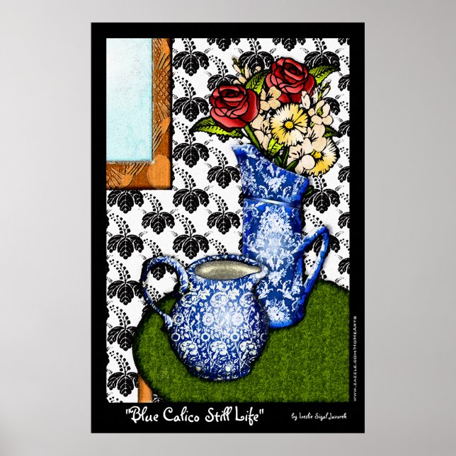 Poster Blue Calico Still Life (Poster d'art raffiné) (Devant)