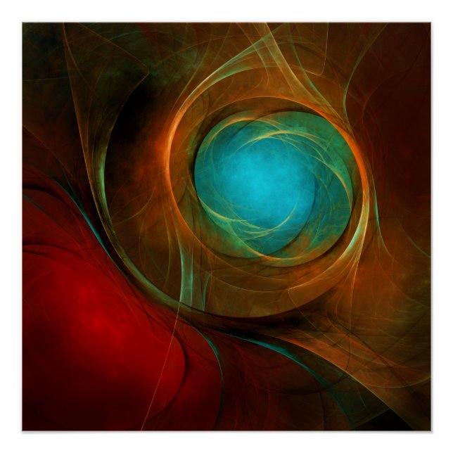 Poster Blue Eye Moderne Abstrait Art Cool Motif #16 (Devant)