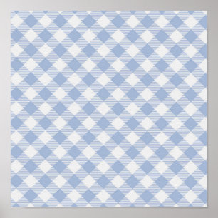 Poster Blue Gingham Country