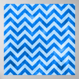 Poster Blue Grunge Zigzag