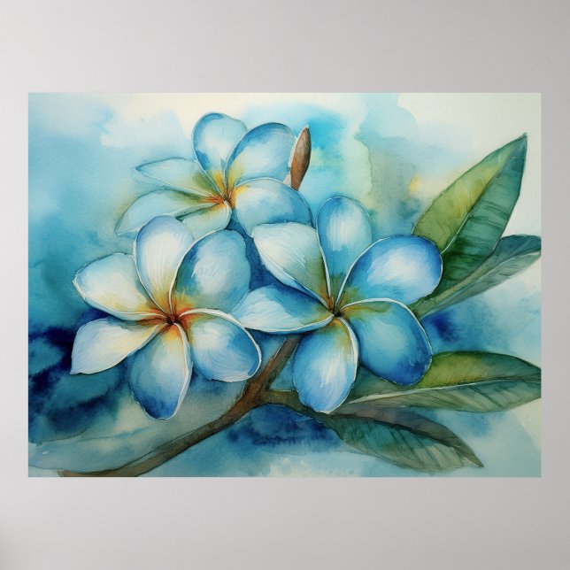 Poster Blue Hawaii Plumeria (Devant)