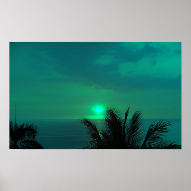 Poster Blue Hawaii Sunset (Devant)