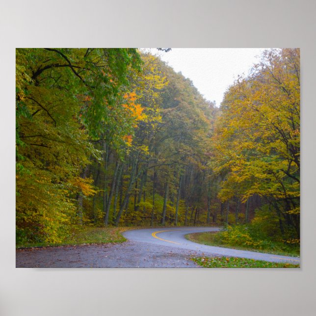 Poster Blue Ridge Parkway à Fall, Virginie (Devant)