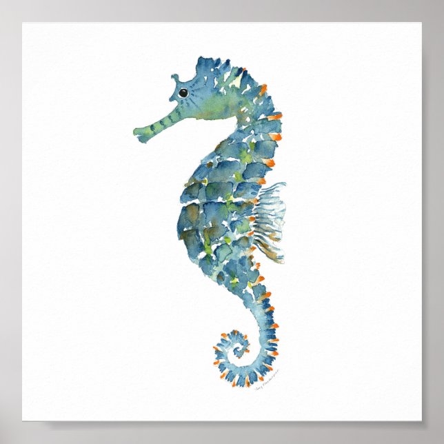 Poster - Blue Seahorse (Devant)