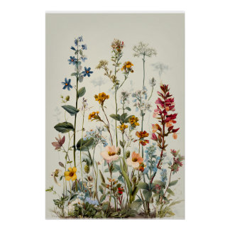 Poster Blue Spike Wildflower Bouquet