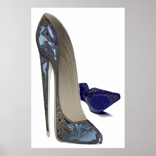 Poster Blue Stiletto Chaussures Art (Devant)