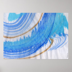 Poster Blues 016 Aquarelle Abstraite Papier texturé