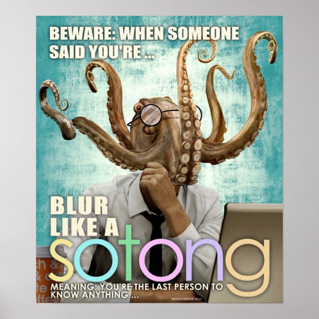POSTER - BLUR COMME UN SOTONG - UN SINGAPOUR SLANG (Devant)