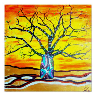 Poster Boab Gold - un art contemporain abstrait