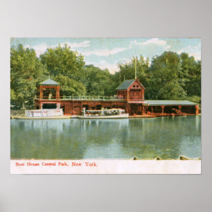 Poster Boat House, Central Park, New York City 1918 Vinta