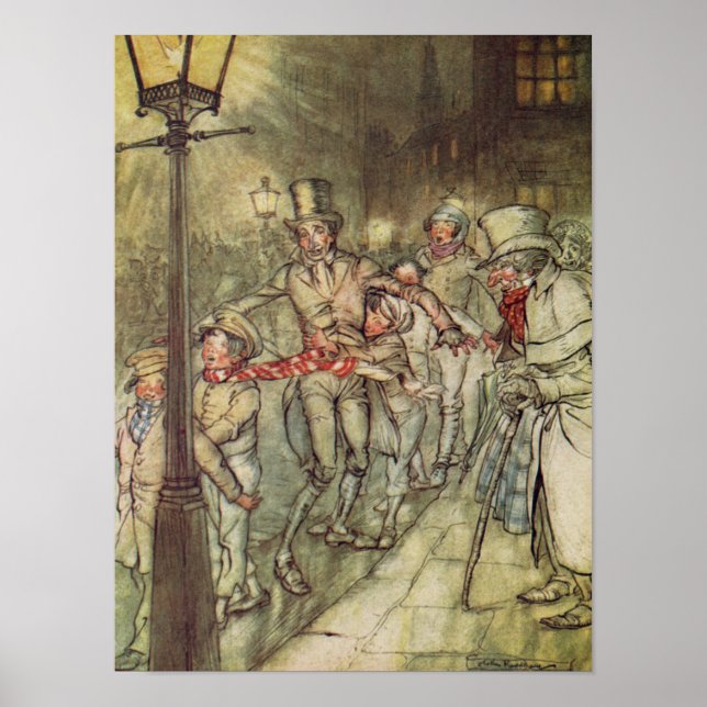 Poster Bob Cratchit est descendu sur une diapositive de C (Devant)