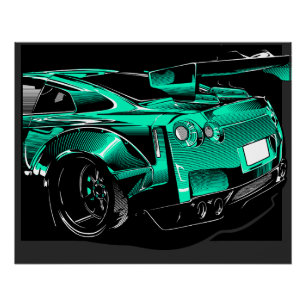 Poster Bodykit de réglage vert R35 GTR