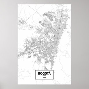 Poster Bogota, Colombie (noir sur blanc)