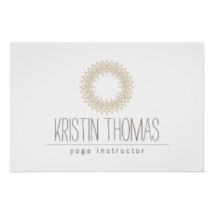 Poster Bohemian Gold Sun Mandala Yoga Logo Télécharger