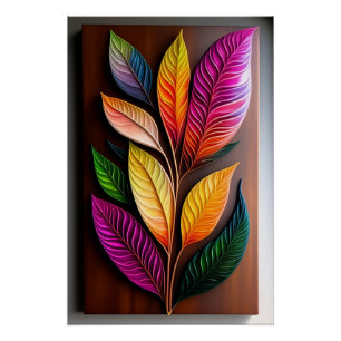 Poster Boho Leaf Art : Décor Abstrait