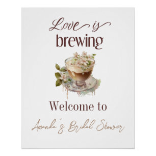 Poster Boho Love se prépare Brunch de Fête de Fiançailles