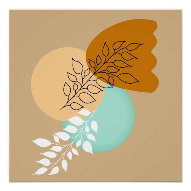 POSTER BOHO MINIMALIST FEUILLES (Devant)