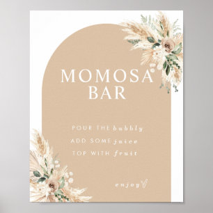 Poster Boho Momosa Beige Pampas Grass Bar