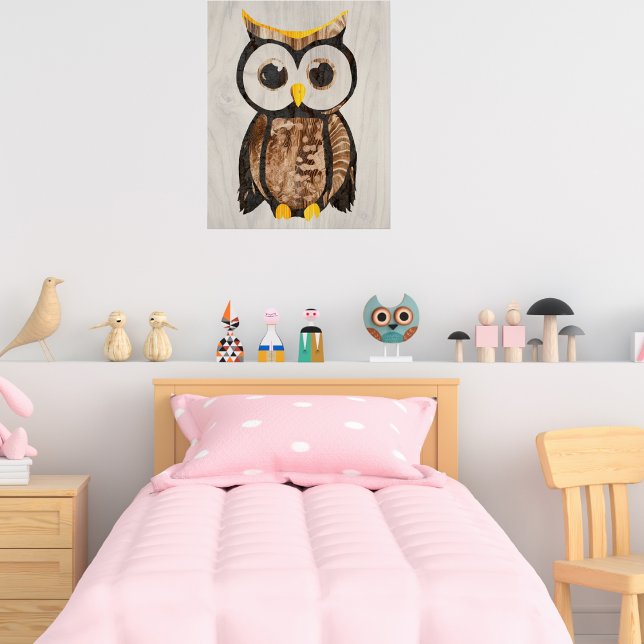 Poster Bois - Hibou aux grands yeux (Créateur téléchargé)