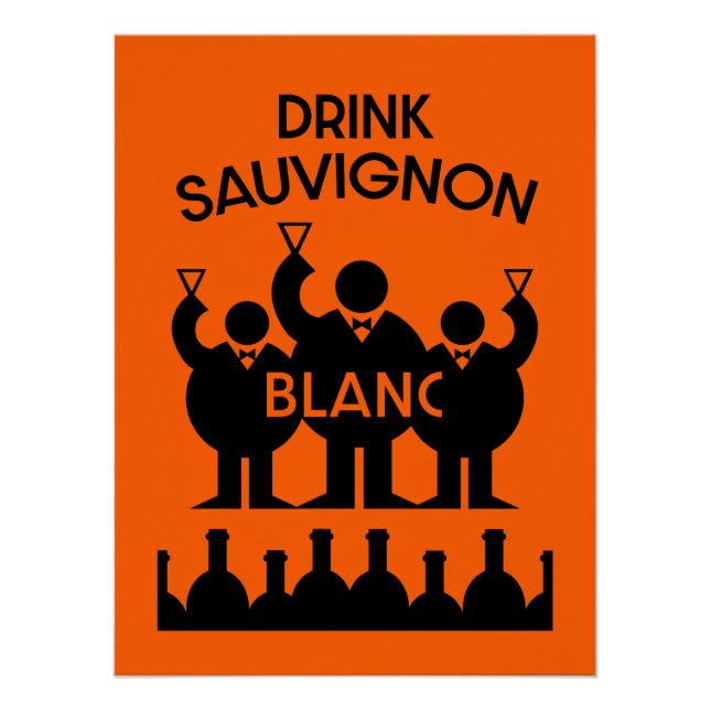 Poster Boisson de vin Sauvignon Blanc (Devant)