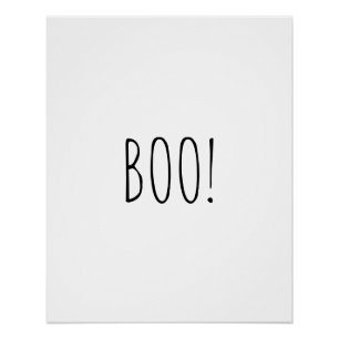 Poster Boite blanche éffrayante typographie drôle mignon